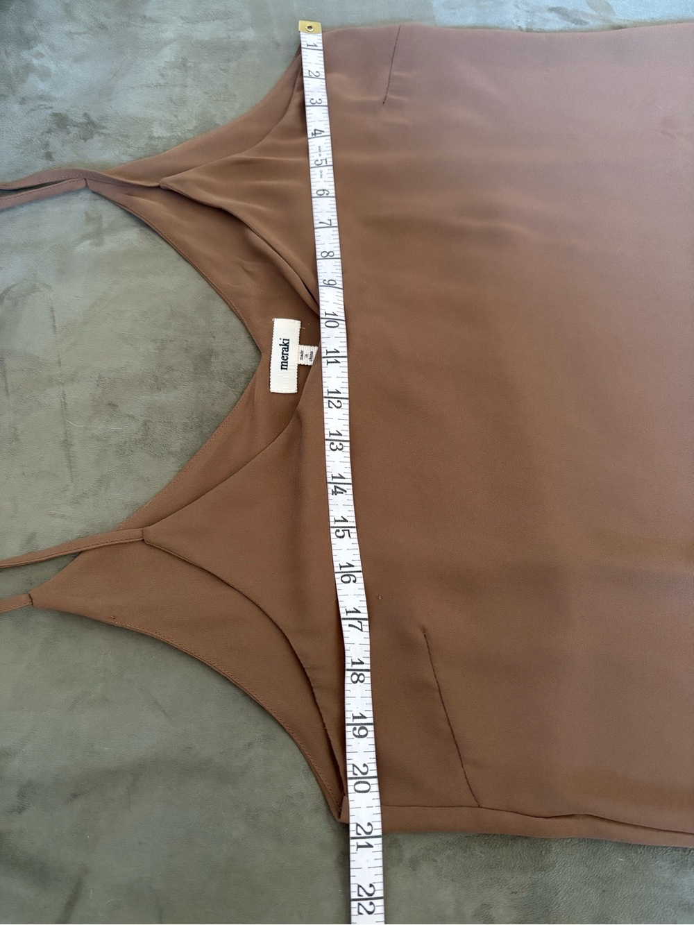 Meraki Nude Taupe Silky VNeck Cami Tank Top SZ XL Fairycore Coquette Plus Size - Picture 12 of 16
